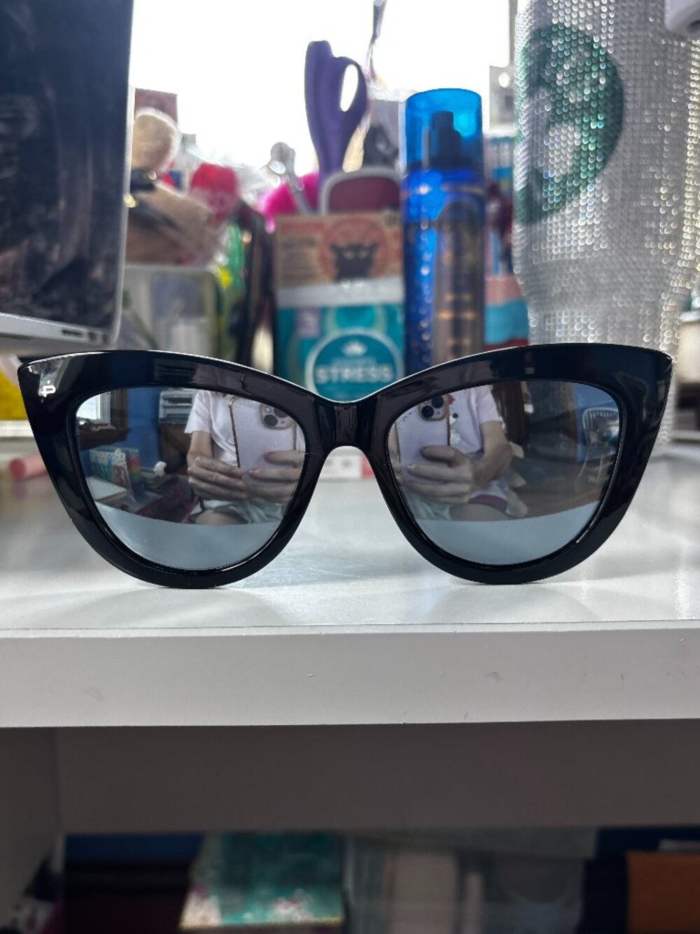 Privé Revaux x Olivia Culpo “The Audrey” Polarized Lenses Black Frame Sunglasses